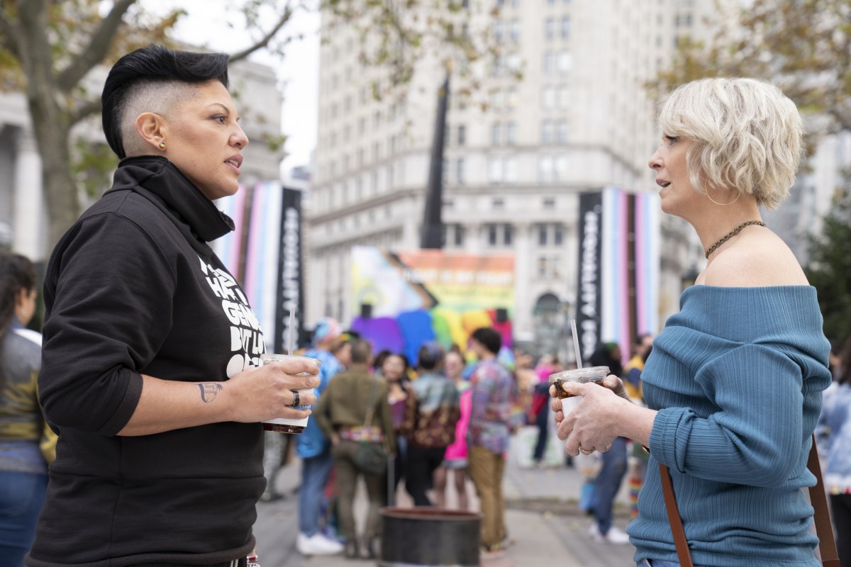 Miranda and Che outside the pride rally