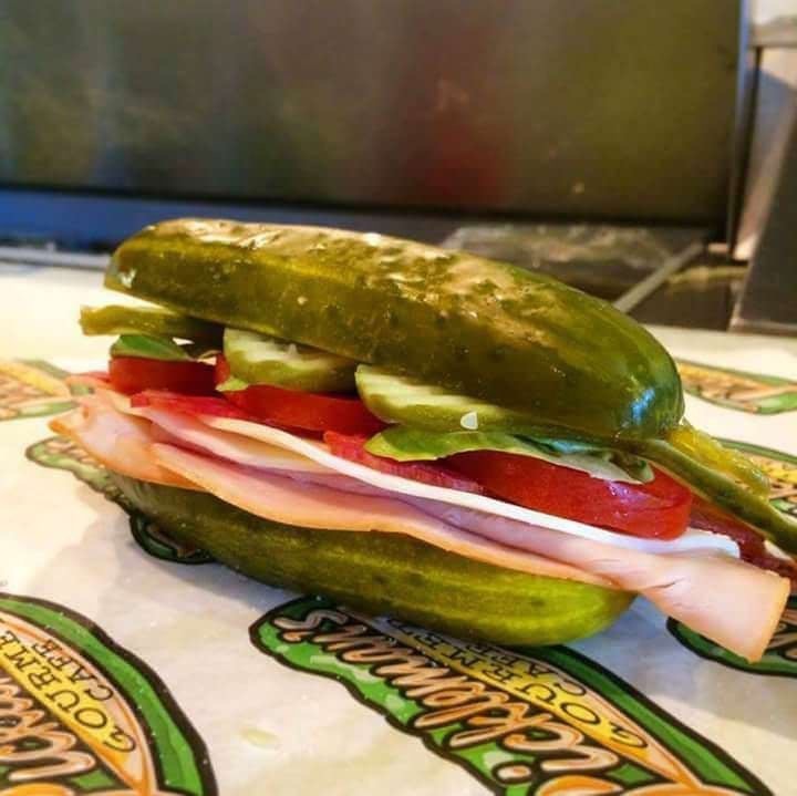 A pickle sandwich where the bread part is actually a pickle! 