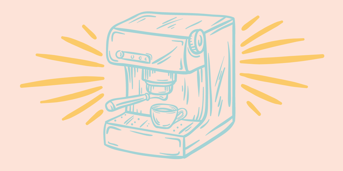 drawing of an espresso machine