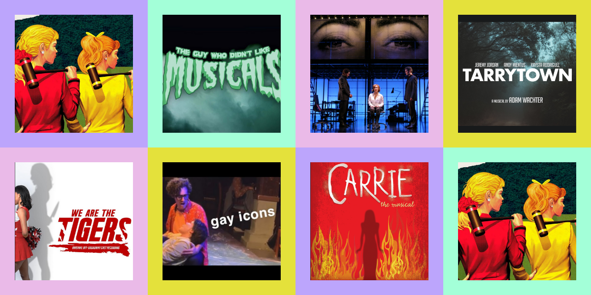 Heathers, The Guy Who Didn't Like Musicals, Next To Normal, Tarrytown, We Are The Tigers, It: The Musical, Carrie, and Heathers.