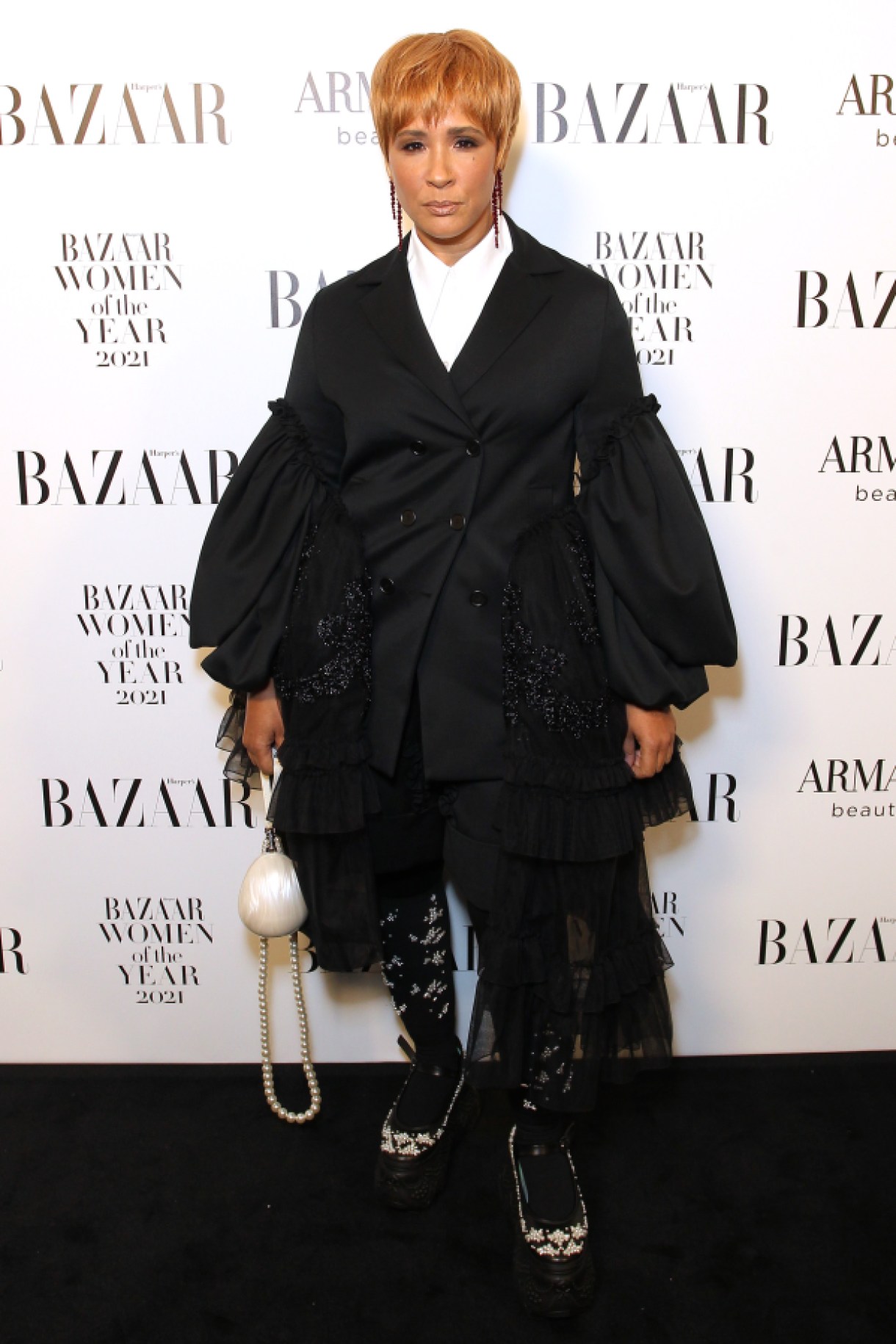 LONDON, ENGLAND - NOVEMBER 02: Golda Rosheuvel attends the Harper's Bazaar Women of the Year Awards 2021, in partnership with Armani Beauty, at Claridge's Hotel on November 2, 2021 in London, England. (Photo by David M. Benett/Dave Benett/Getty Images for Harper's Bazaar)