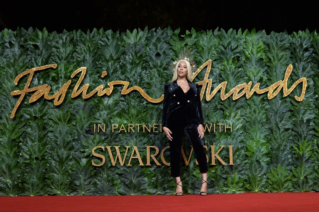 LONDON, ENGLAND - DECEMBER 10: Munroe Bergdorf arrives at The Fashion Awards 2018 In Partnership With Swarovski at Royal Albert Hall on December 10, 2018 in London, England. (Photo by Jeff Spicer/BFC/Getty Images for BFC)