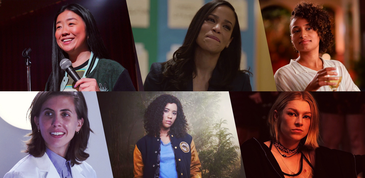 E.R Fightmaster as Dr. Kai Bartley, Grey’s Anatomy Jasmin Savoy Brown as Taissa Turner, Yellowjackets Hunter Schafer as Jules Vaughn, Euphoria Rosanny Zayas as Sophie Suarez, The L Word: Generation Q Sherry Cola as Alice Kwan, Good Trouble Juani Feliz as Isabela Benitez-Santiago, Harlem