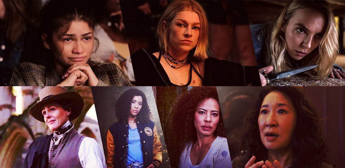 Jasmin Savoy Brown as Taissa Turner, Yellowjackets Tawny Cypress as Taissa Turner, Yellowjackets Suranne Jones as Anne Lister, Gentleman Jack Zendaya as Rue Bennett, Euphoria Hunter Schafer as Jules Vaughn, Euphoria Jodie Comer as Villanelle, Killing Eve Sandra Oh as Eve Polastri, Killing Eve