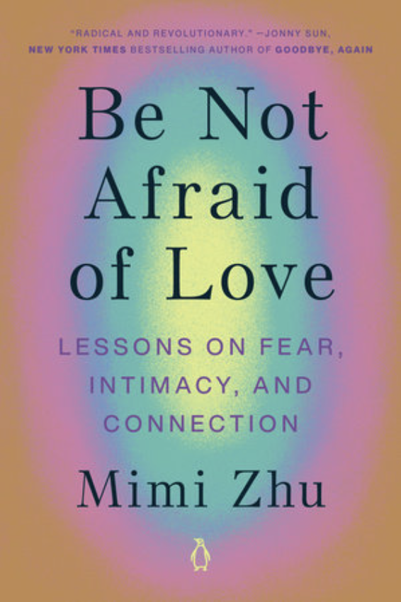 the cover of be not afraid of love has a glowing pastel rainbow background behind the text
