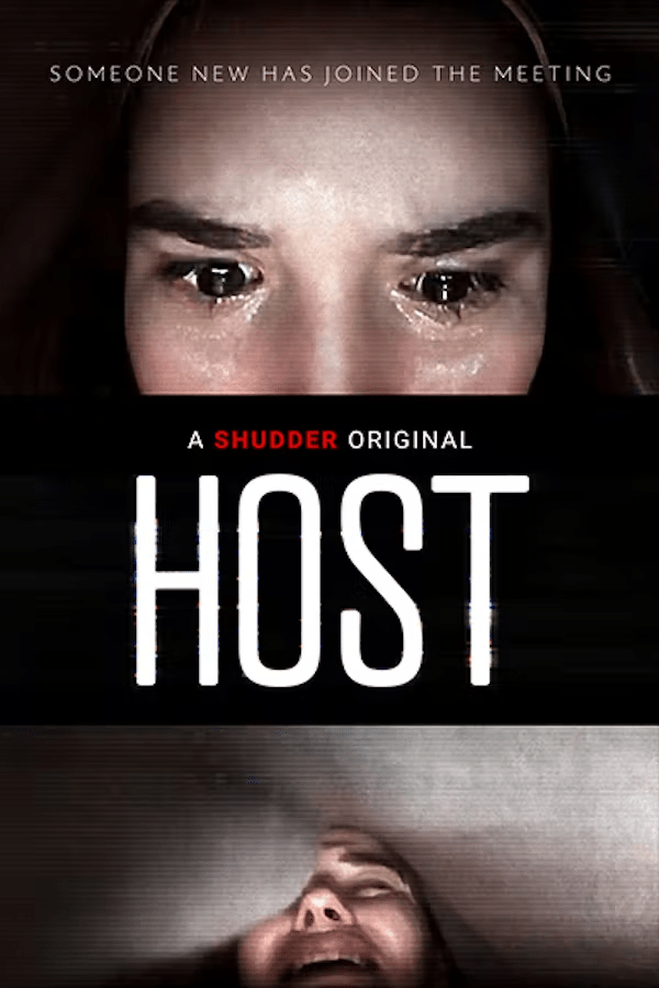 the cover of host is just a close up, on top, of someone crying, and the bottom is the same person screaming while enveloped in something