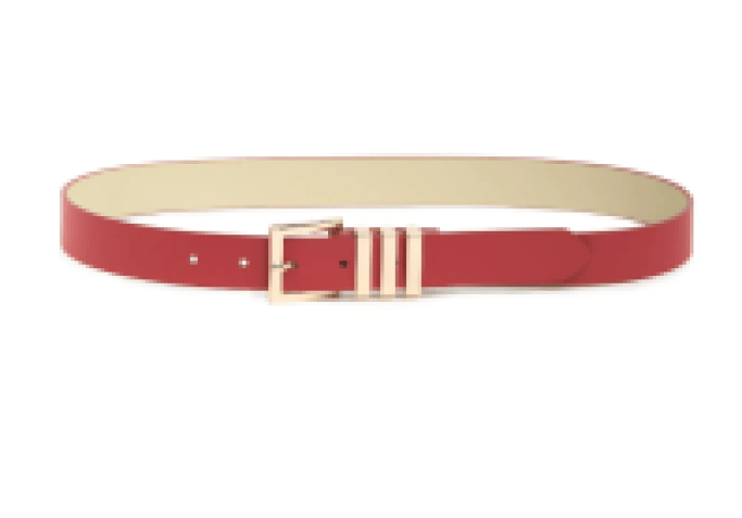 A read pleather belt