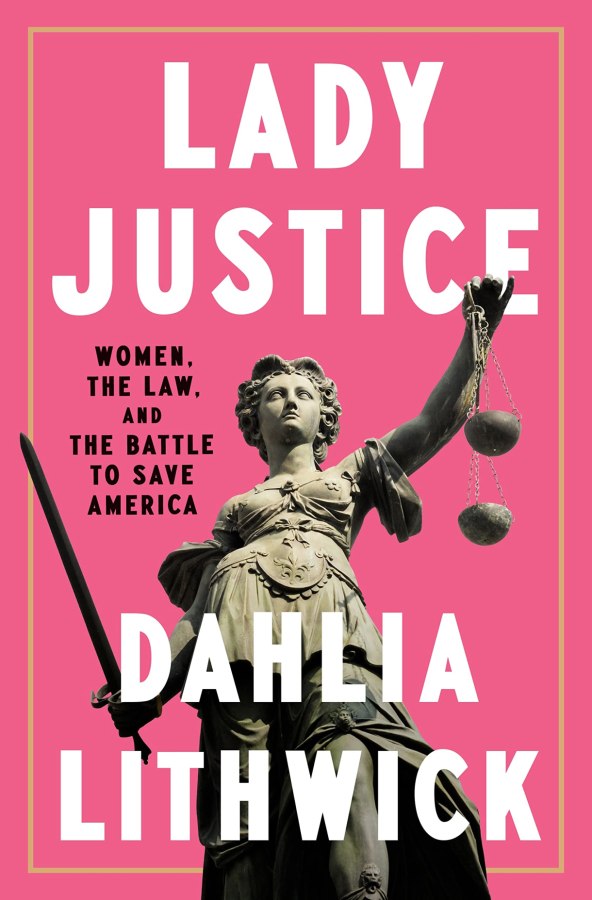 the cover of lady justice shows a statue of justice with scales and sword