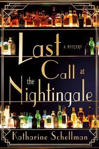last call at the nightingale book cover shows a bar shelf with many backlit bottles of liquor