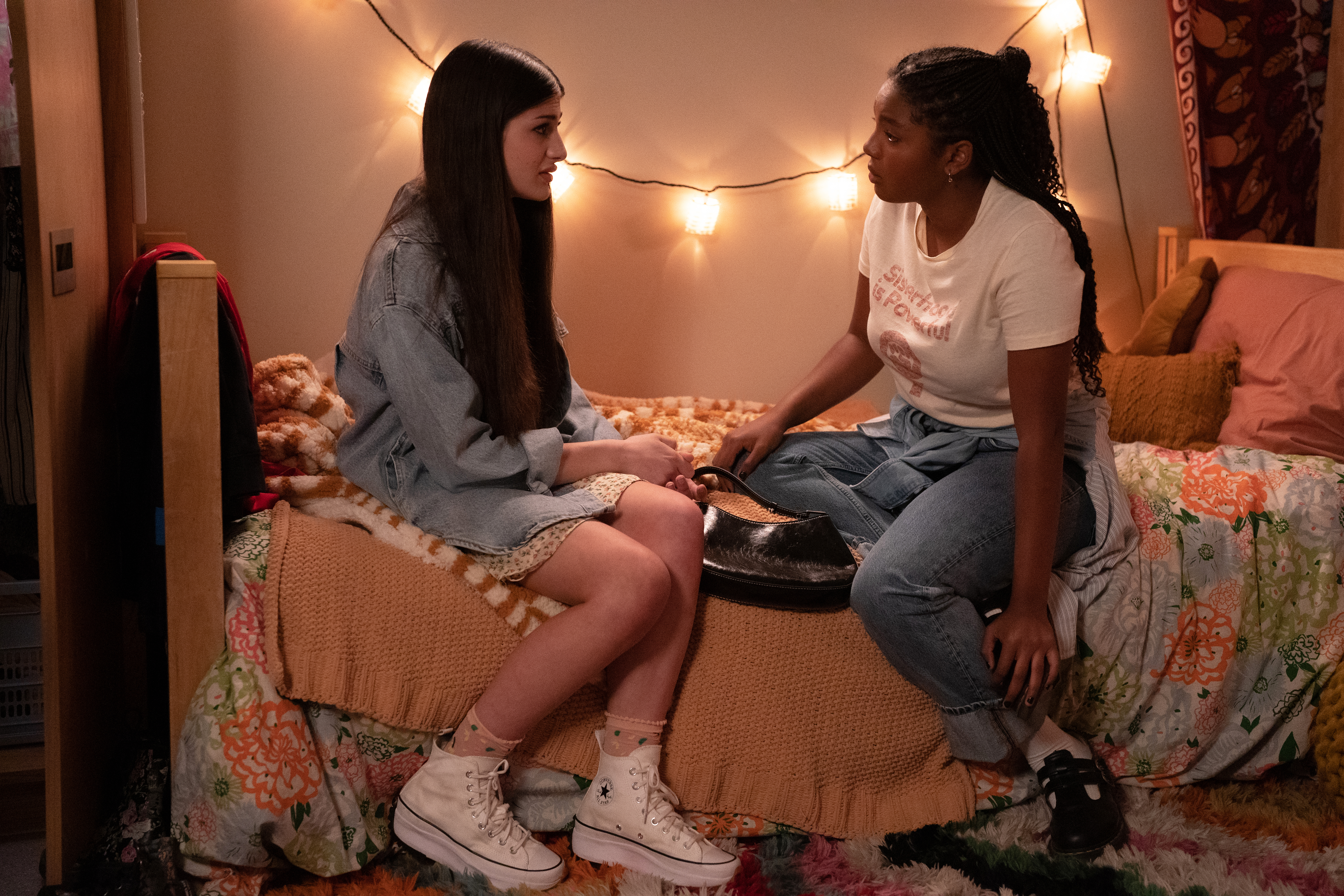 Last Year (L-R): Sophie Giannamore as Jordi and Jordan Hull as Angie in THE L WORD: GENERATION Q, "Last Year". Photo Credit: Nicole Wilder/SHOWTIME.