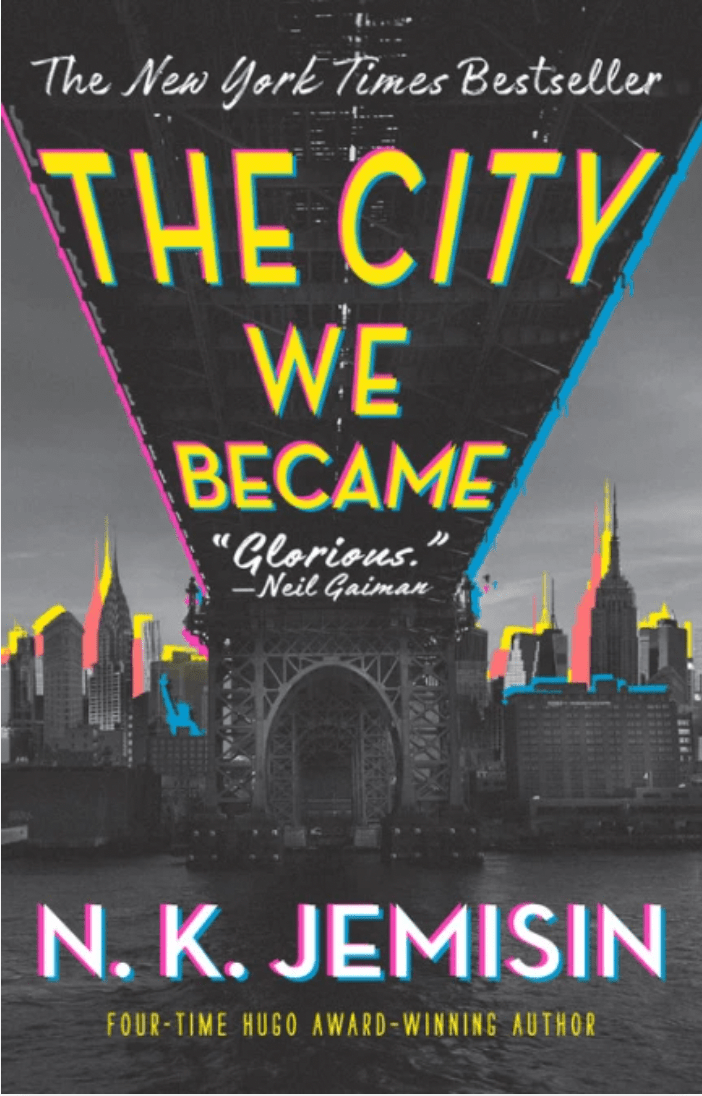 the cover of the city we becamse showing a black and white city outlined in rainbow colors
