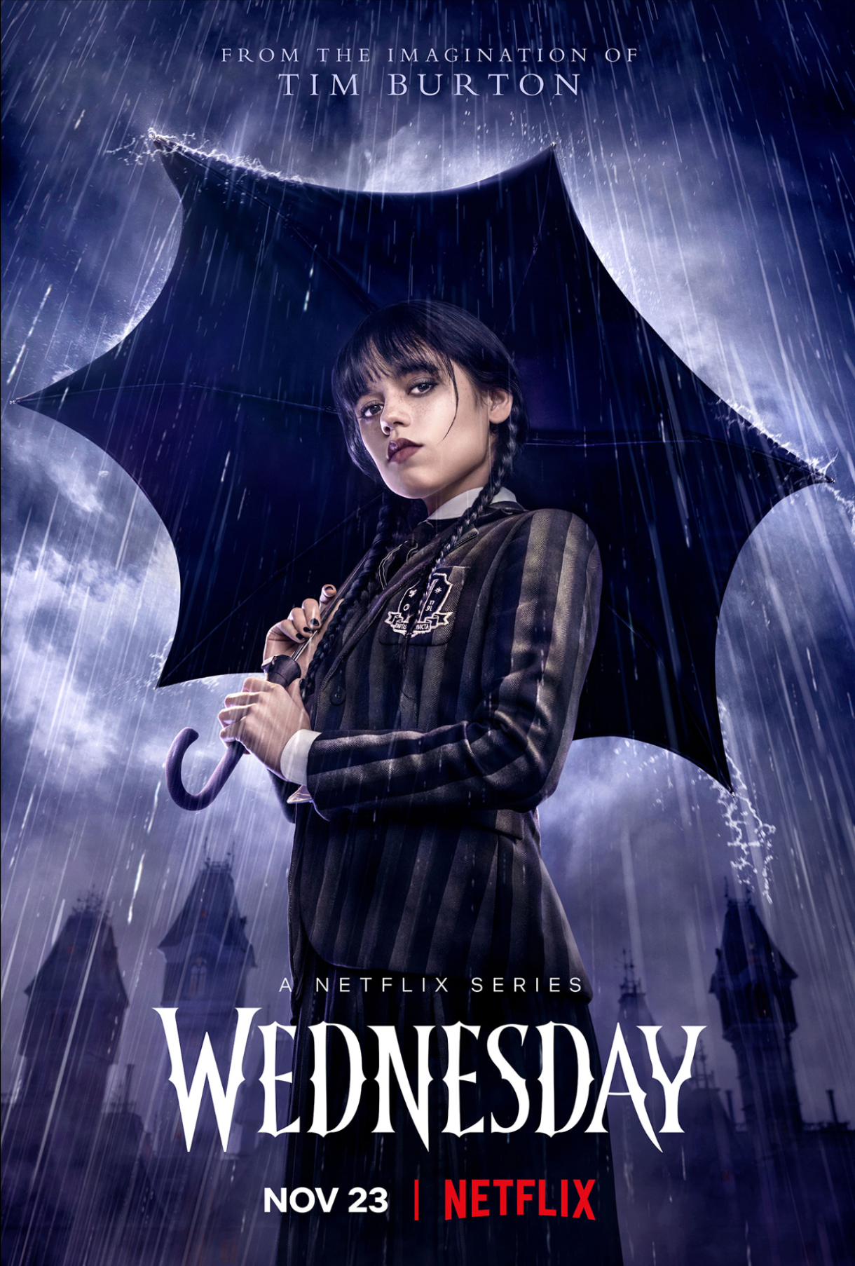 the cover of wednesday featuring a very goth looking wednesday addams