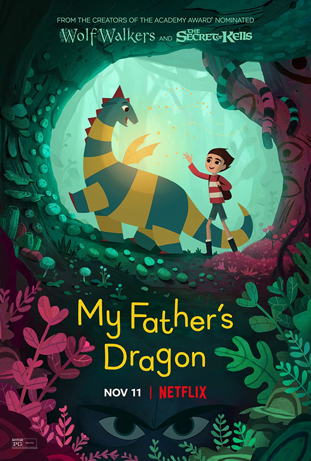 the cover of my father's dragon with a kid and a dragon on it