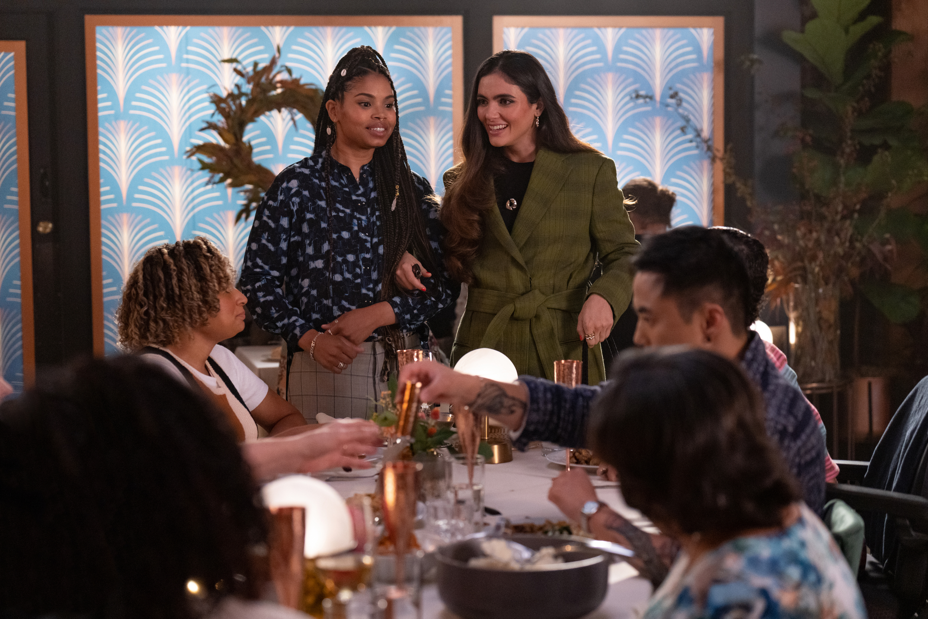 Quality Family Time (L-R): Rosanny Zayas as Sophie, Carmen LoBue as Dre, Arienne Mandi as Dani and Leo Sheng as Micah in THE L WORD: GENERATION Q, "Quality Family Time". Photo Credit: Scott Everett White/SHOWTIME.