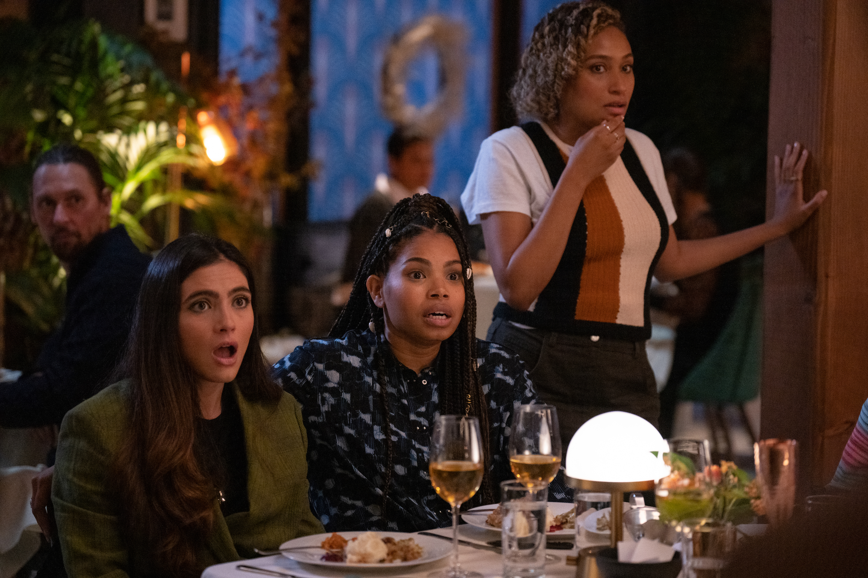 Quality Family Time (L-R): Arienne Mandi as Dani, Carmen LoBue as Dre and Rosanny Zayas as Sophie in THE L WORD: GENERATION Q, "Quality Family Time". Photo Credit: Scott Everett White/SHOWTIME.