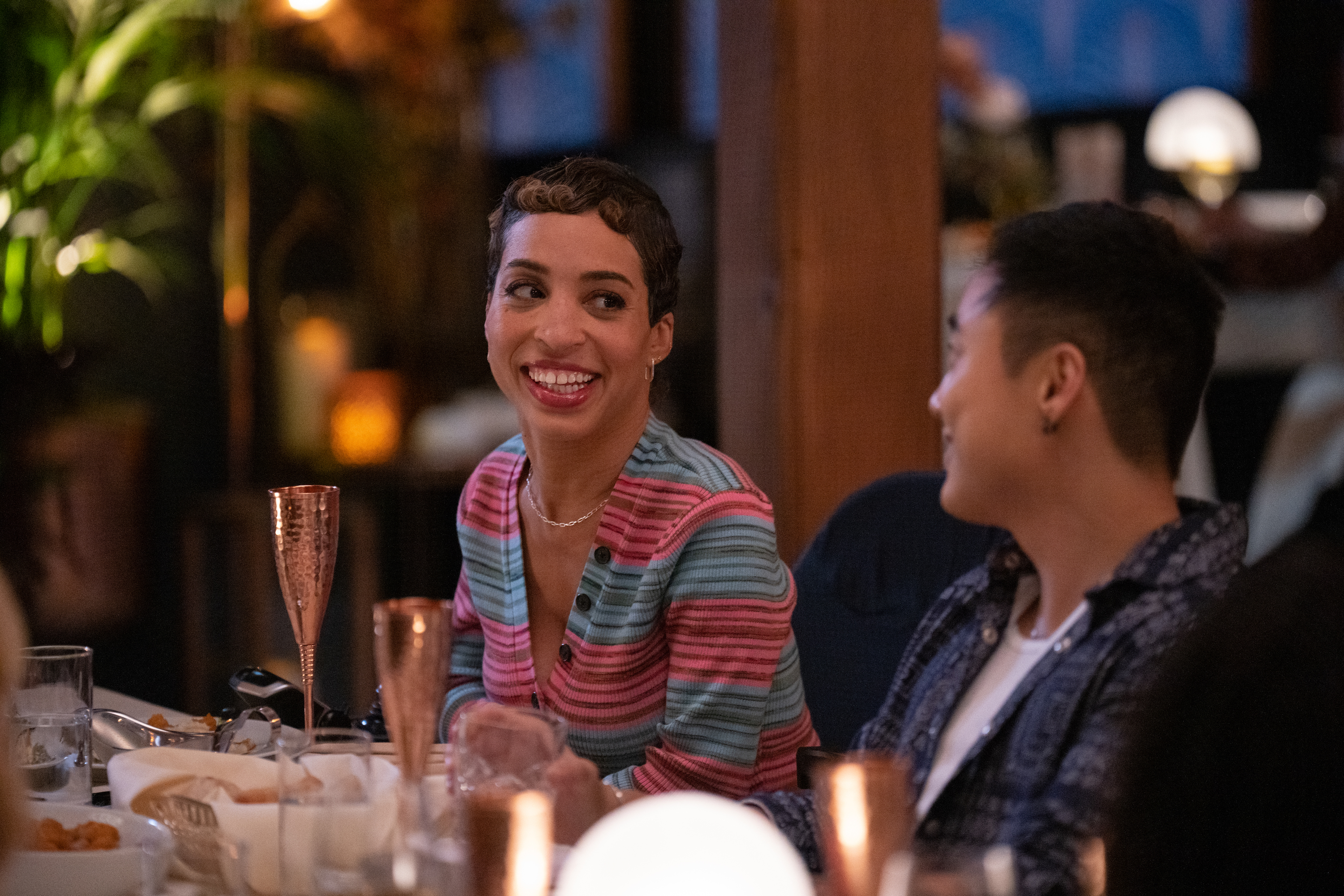 Quality Family Time (L-R): Jillian Mercado as Maribel and Leo Sheng as Micah in THE L WORD: GENERATION Q, "Quality Family Time". Photo Credit: Scott Everett White/SHOWTIME.