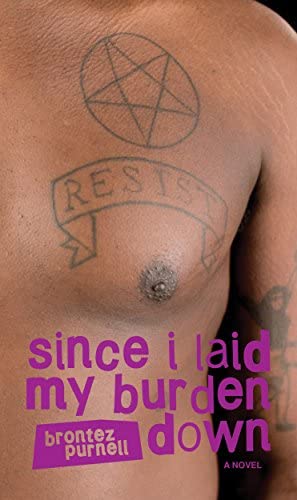 the cover of since i laid my burden down shows a tattoed bare chest with the word "resist" on it below an inverted pentacle