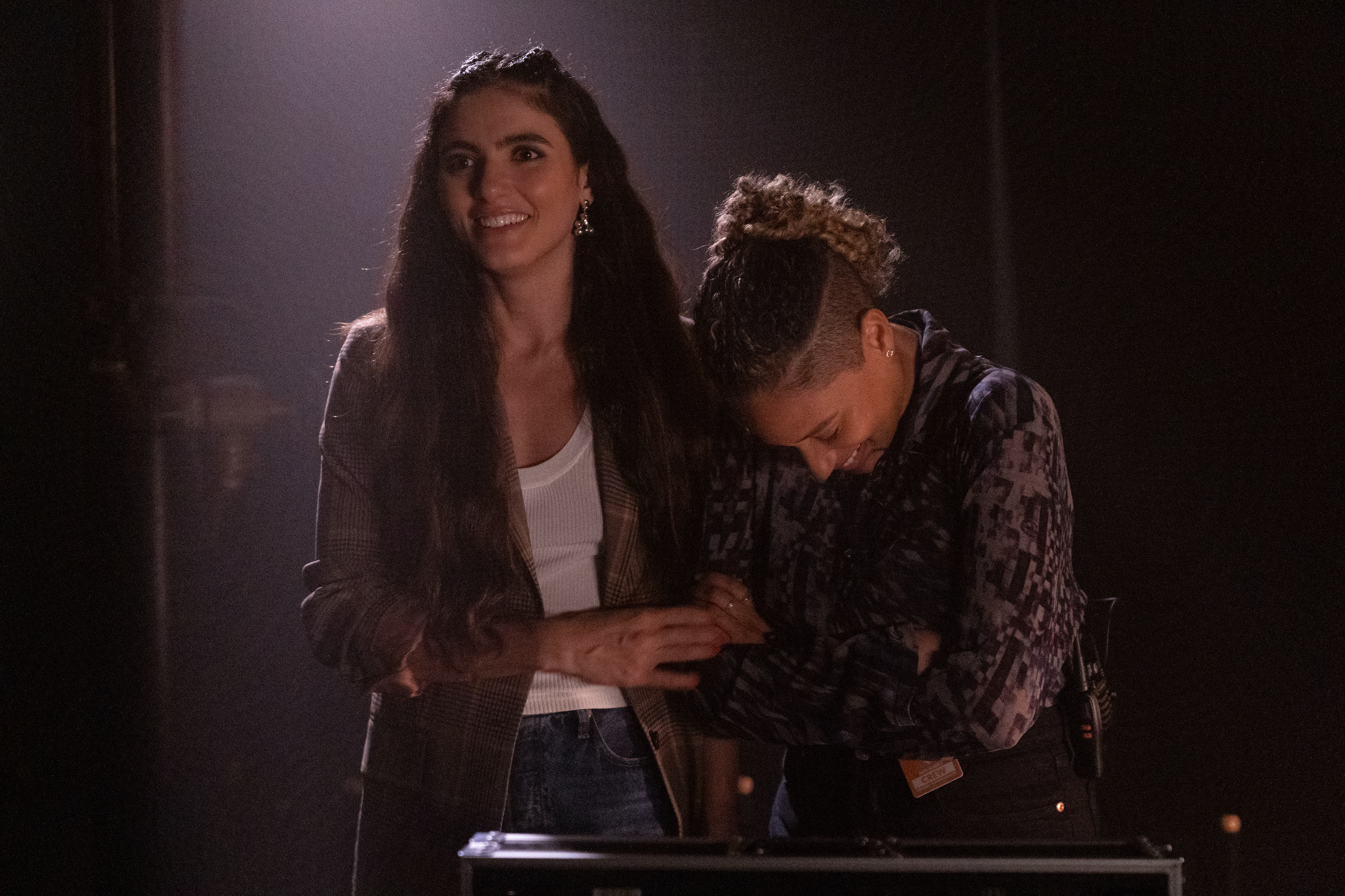 Quiet Before the Storm (L-R): Arienne Mandi as Dani and Rosanny Zayas as Sophie in THE L WORD: GENERATION Q, "Quiet Before the Storm". Photo Credit: Isabella Vosmikova/SHOWTIME.
