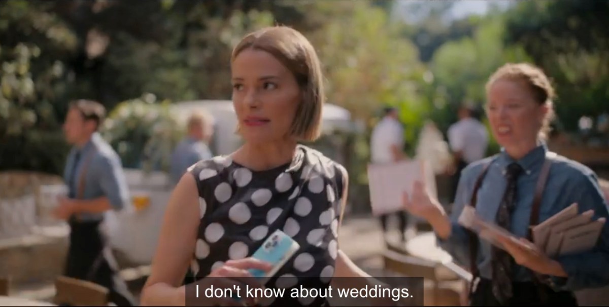 Alice saying "I don't know about weddings"