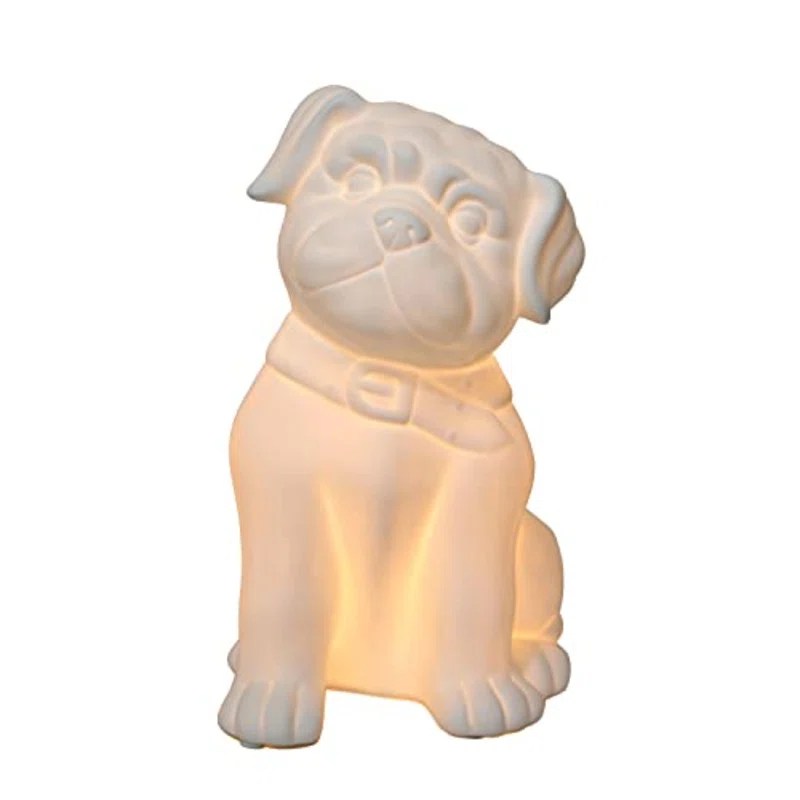 A light up little pug-shaped lamp