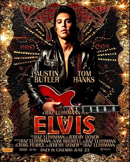 the cover of elvis depicts the character of elvis holding a guitar