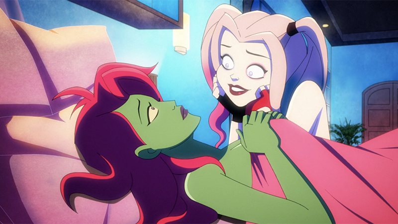 Harley gazes at Ivy in bed