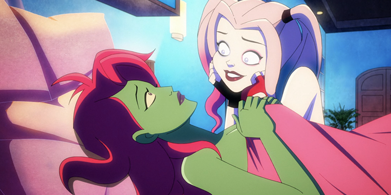 Harley gazes at Ivy in bed