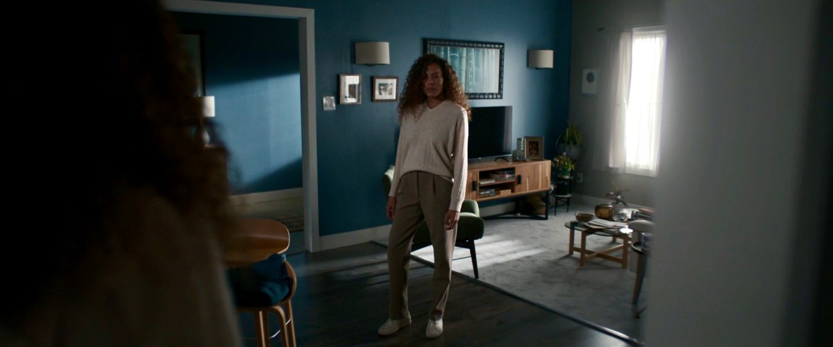 Taissa scowls at Taissa in Yellowjackets