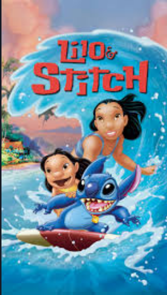 the cover of lilo & stitch shows the cartoon family and alien surfing