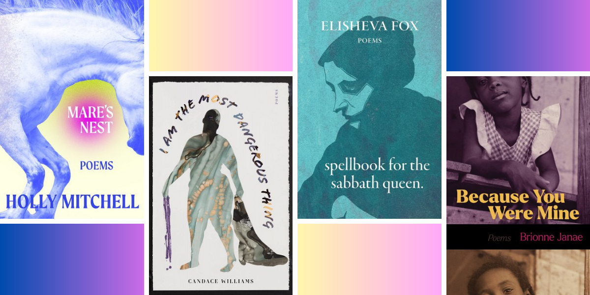 Mare's Nest by Holly Mitchell, I Am the Most Dangerous Thing by Candace Williams, Spellbook For The Sabbath Queen. by Elisheva Fox, and Because You Were Mine by Brionne Janae