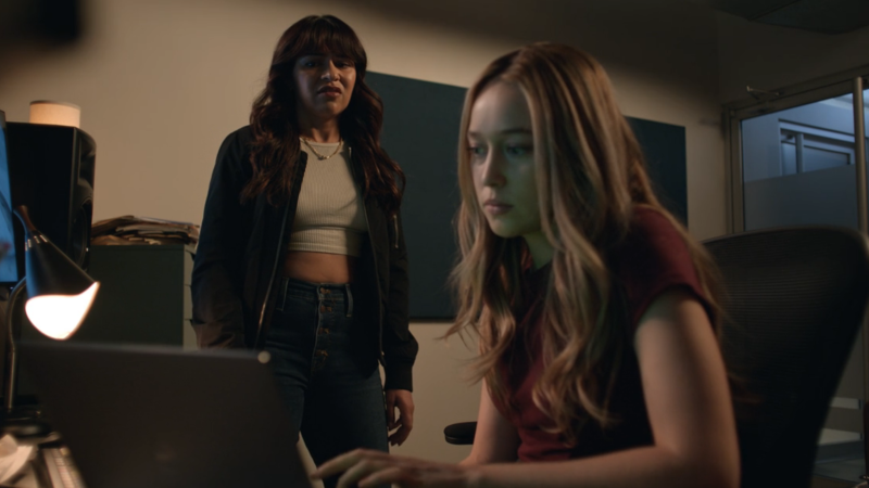 Saint X: Sunita watches over Emily (Alycia Debnam-Carey) with concern 