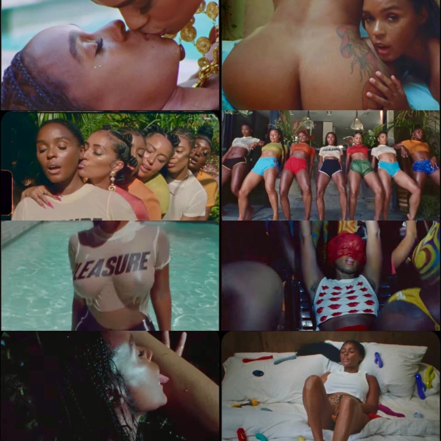 A collage of six images from the Lipstick Lover music video.