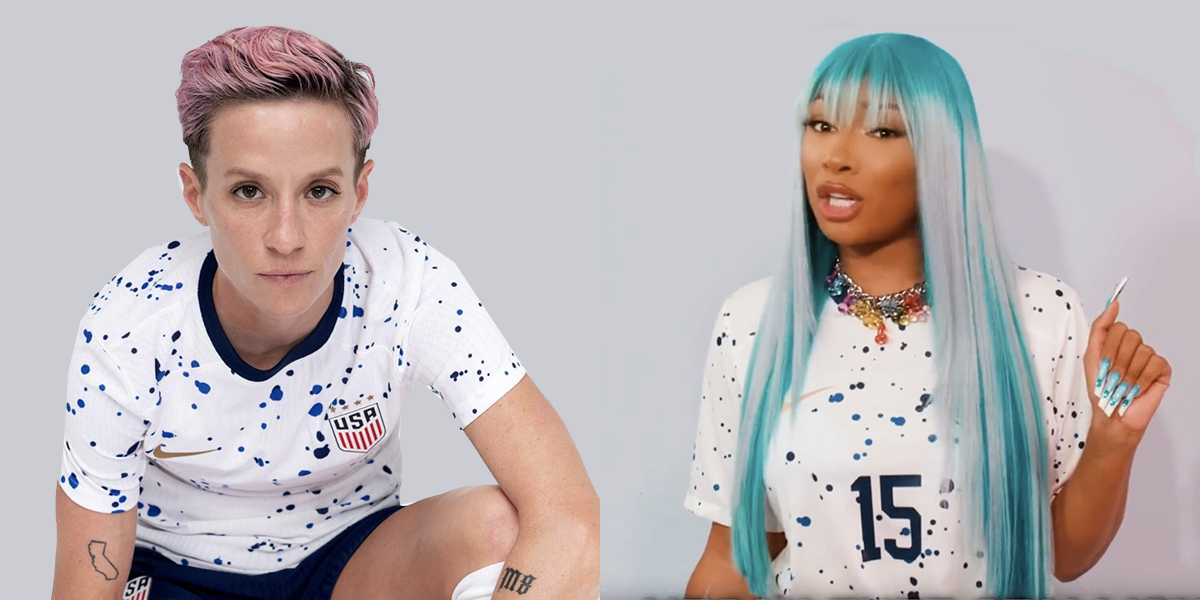 Megan Rapinoe and Megan Thee Stallion in USWNT kits