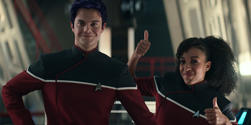 Two Bisexual Heroes Meet in Star Trek: Strange New Worlds’ Lower Decks Crossover