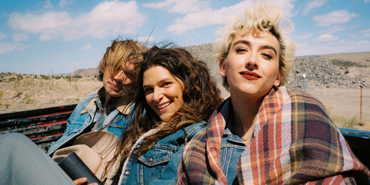 A press image of Charlie Plummer, Eve Lindley, and Mason Alexander Park