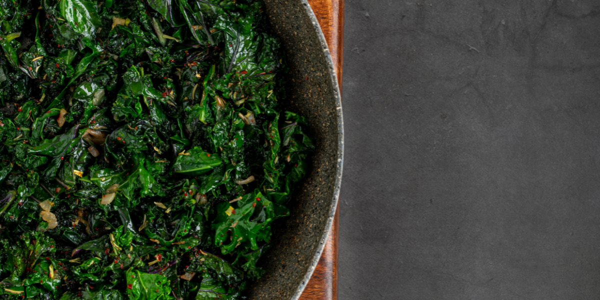 a plate of kale