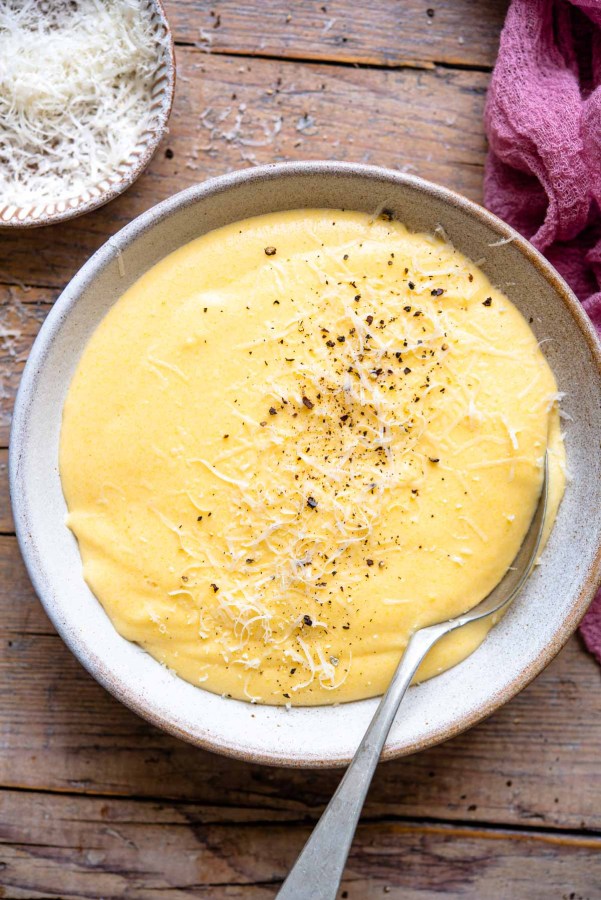 a bowl of creamy polenta