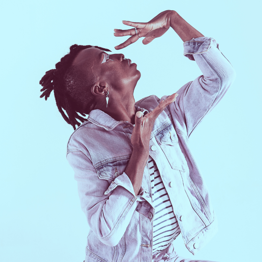 A black person voguing 