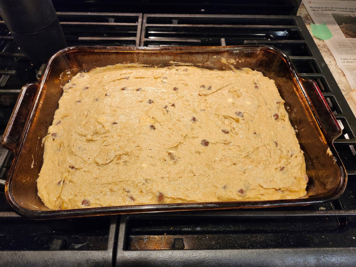 banana bread in a baking dish