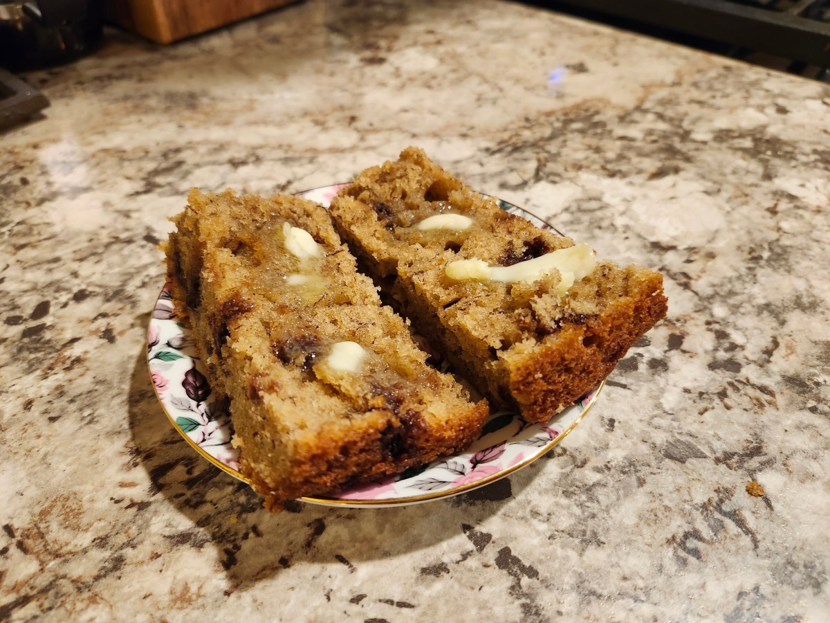 a slice of banana bread