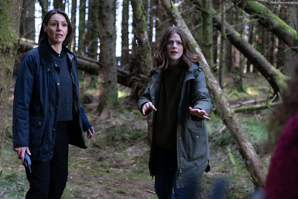 Vigil season two: Suranne Jones and Rose Leslie stand next to each other in the woods