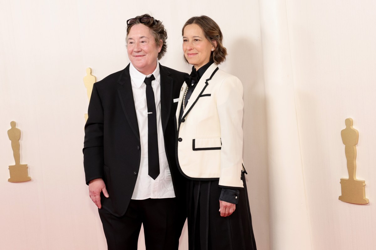 HOLLYWOOD, CALIFORNIA - MARCH 10: (L-R) Christine Vachon and Pamela Koffler attend the 96th Annual Academy Awards on March 10, 2024 in Hollywood, California. 