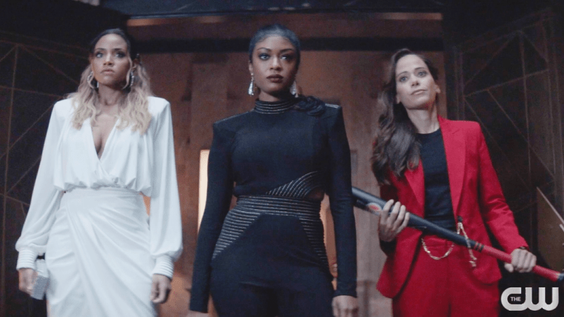 Best Lesbian Sci-Fi TV: Meagan Tandy, Javicia Leslie, and Victoria Cartagena as Sophie Moore, Ryan Wilder, and Renee Montoya