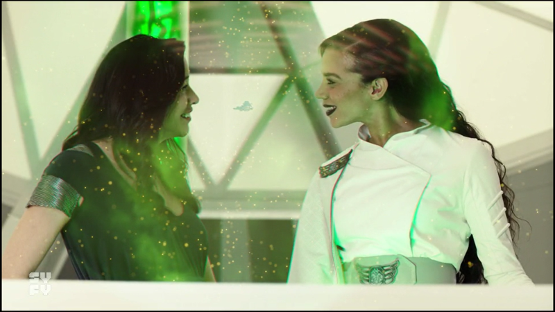 Best Lesbian Sci-Fi TV: Hannah John-Kamen and Mayko Nguyen as Aneela and Delle Seyah Kendry 