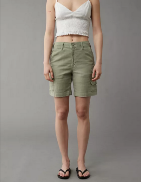 light green cargo shorts