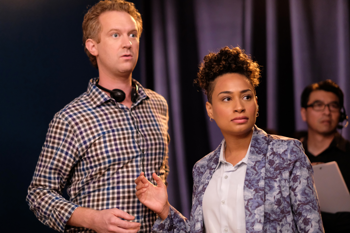 (L-R) Christopher Wallinger as Drew Wilson and Rosanny Zayas as Sophie Suarez in THE L WORD: GENERATION Q, "Lapse In Judgement". Photo Credit: Erica Parise/SHOWTIME.