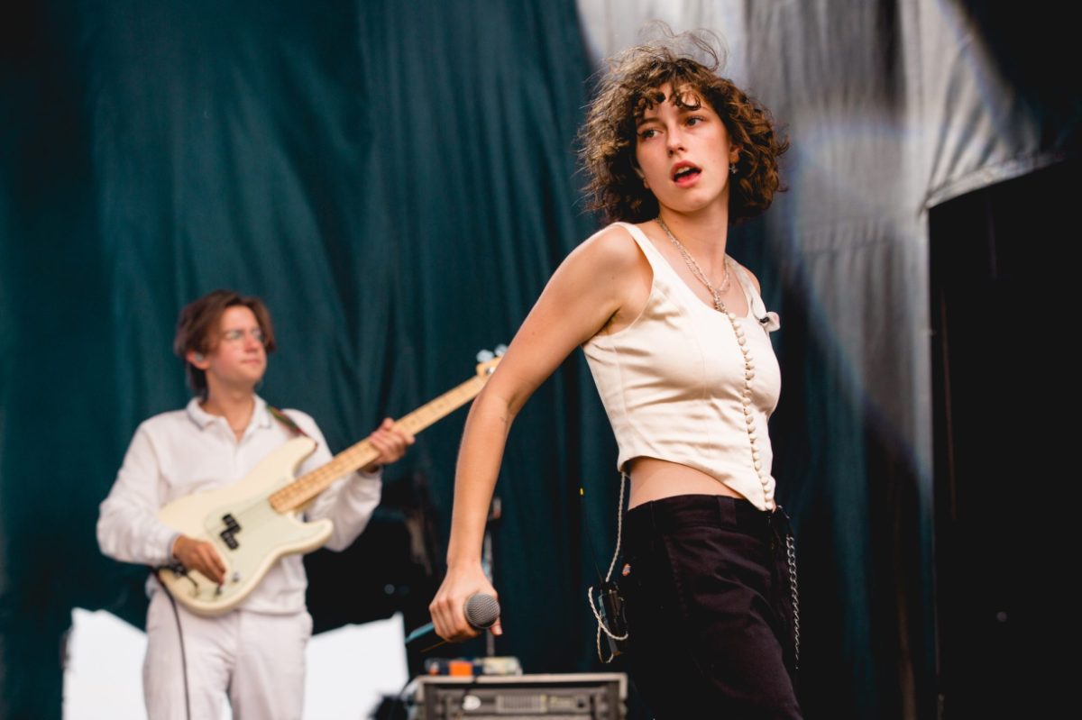 DETROIT, MICHIGAN / USA - JULY 27, 2019: Mikaela Mullaney Straus of King Princess performs live at Mo Pop Music Festival