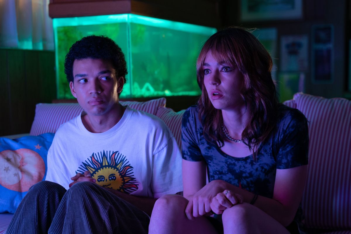 Jack Haven interview: Justice Smith sits on a couch next to Jack Haven