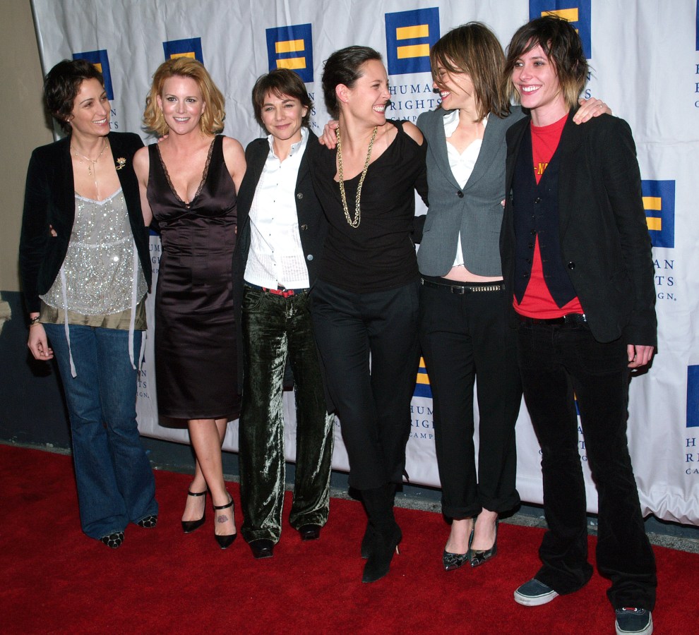 Alexandra Hedison, Laurel Holloman, Ilene Chaiken, Erin Daniels, Leisha Hailey and Katherine Moennig (Photo by Michael Tran/FilmMagic)