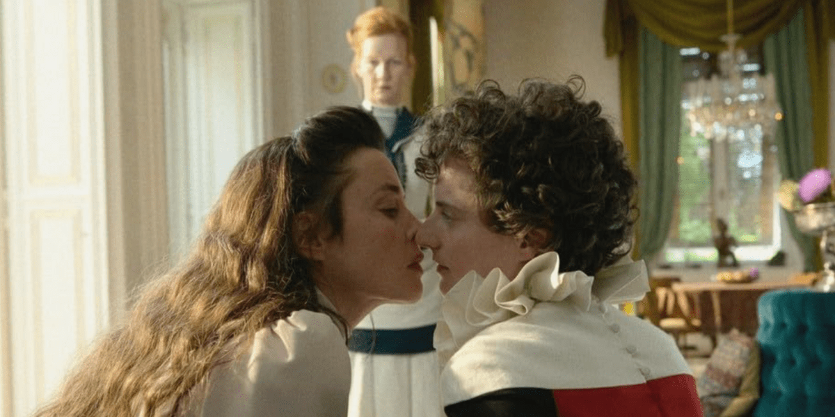 Sandra Hüller as Irma watches Empress Sisi kiss another handmaiden in Sisi and I